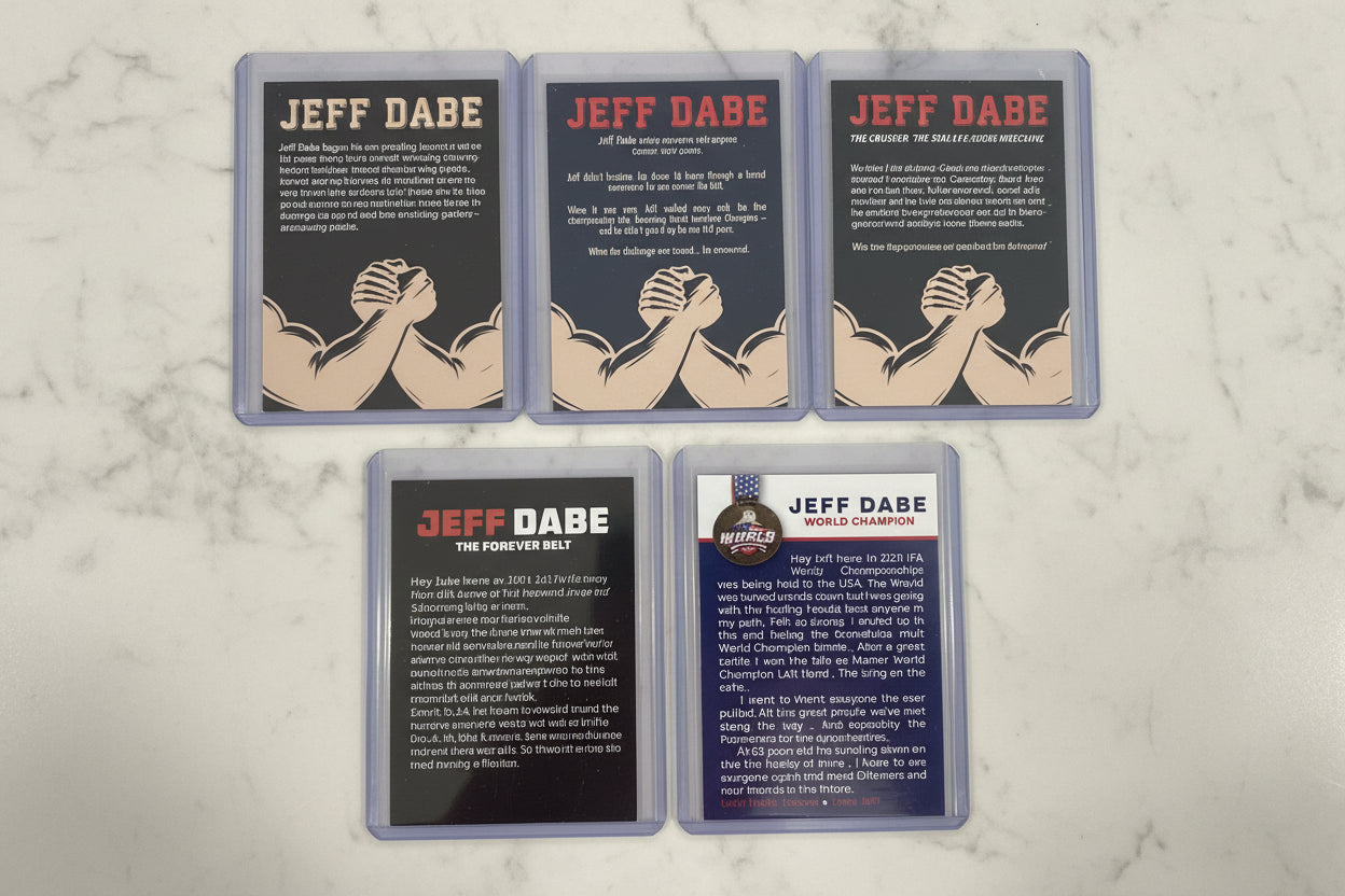 Jeff Dabe Autographed card set - Complete Series (Cards #1 - #5)