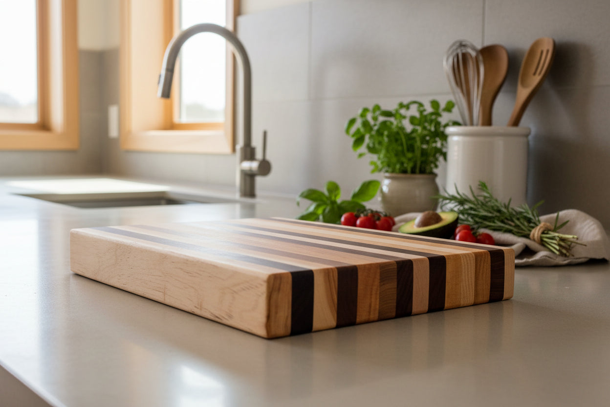 Walnut, Oak, Maple & Elder Board (13.5" x 11.25" x 2")