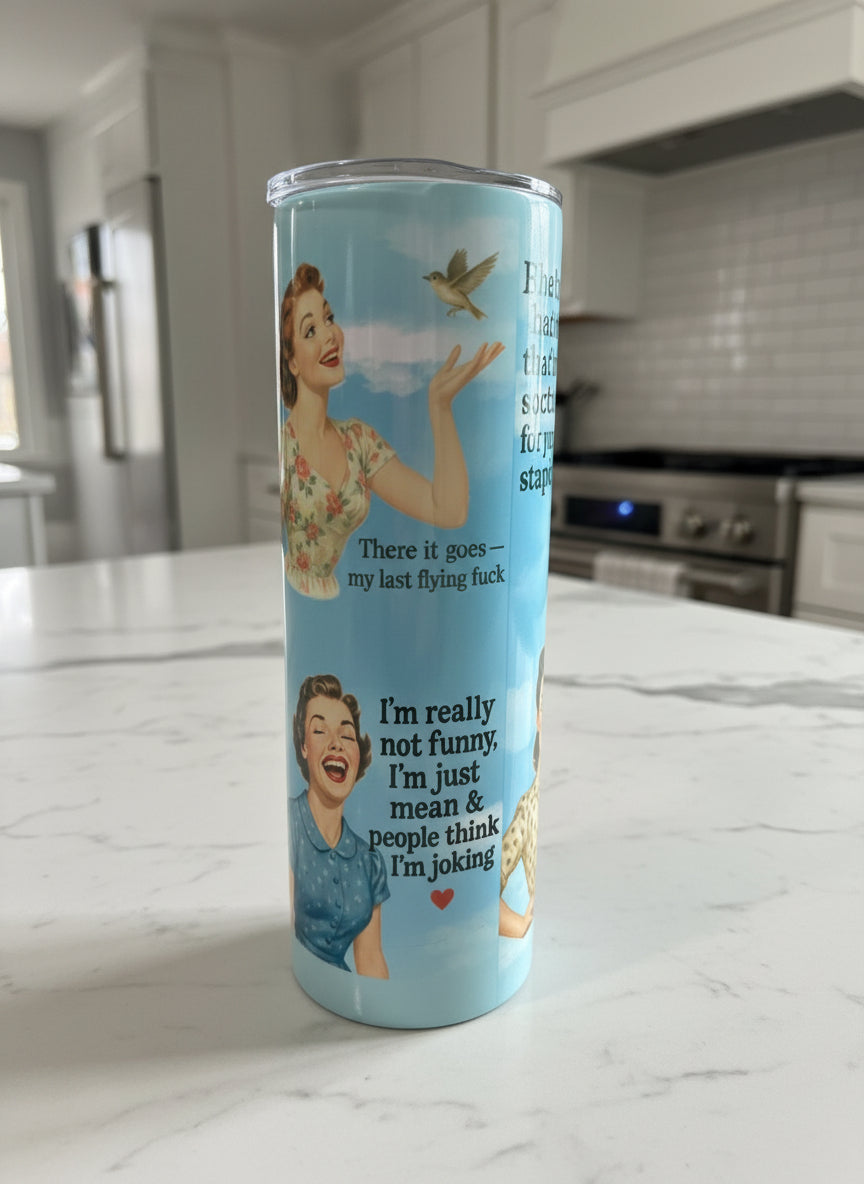 Retro, humorous woman