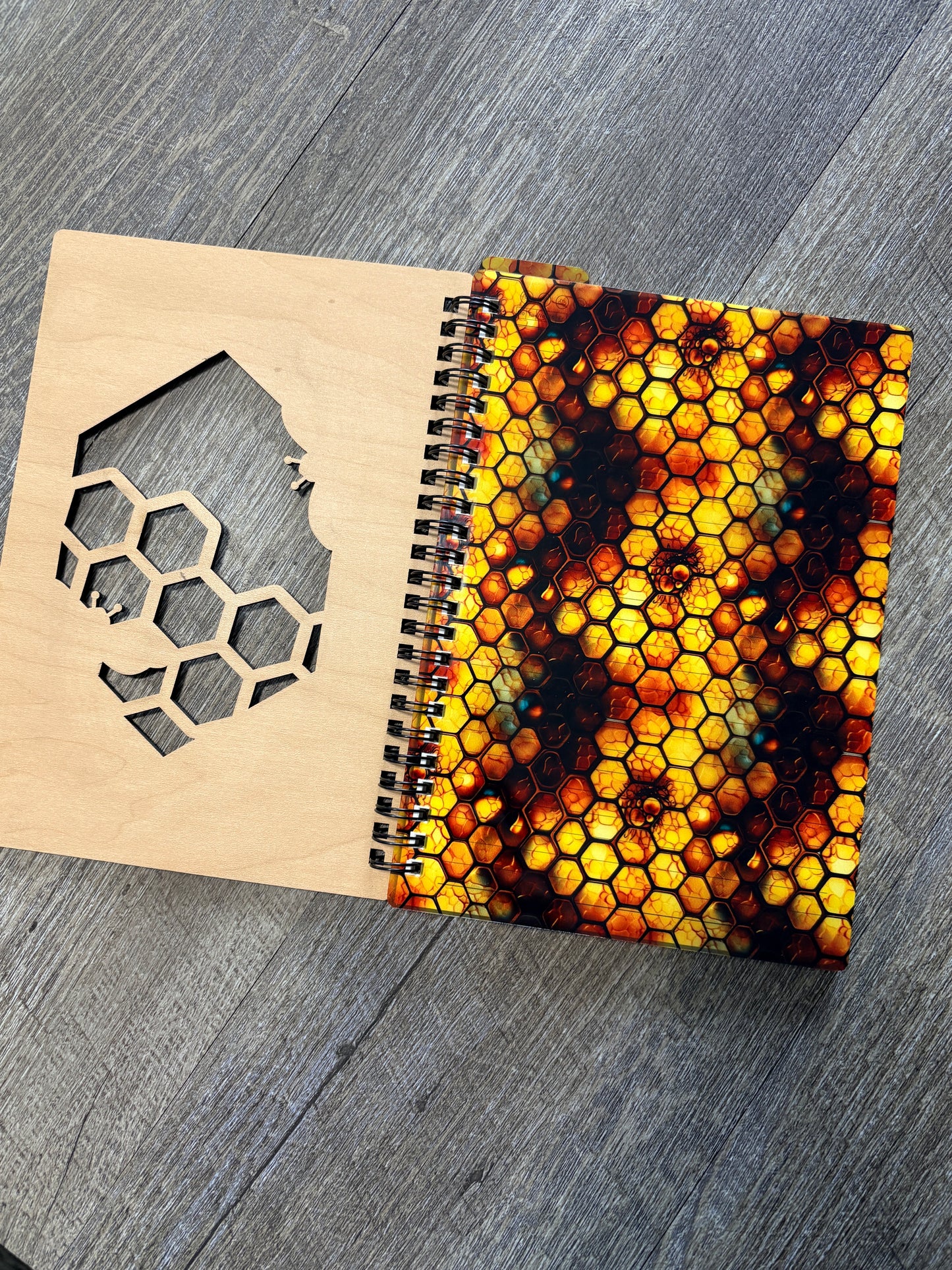 Engraved wood cover journal