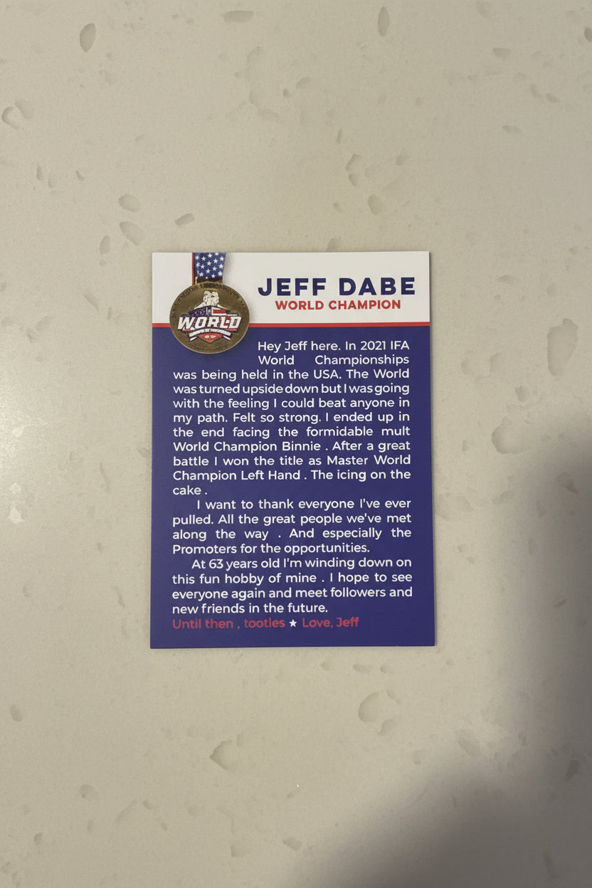 Jeff Dabe Trading Card - World Champion (Set 5 of 5)