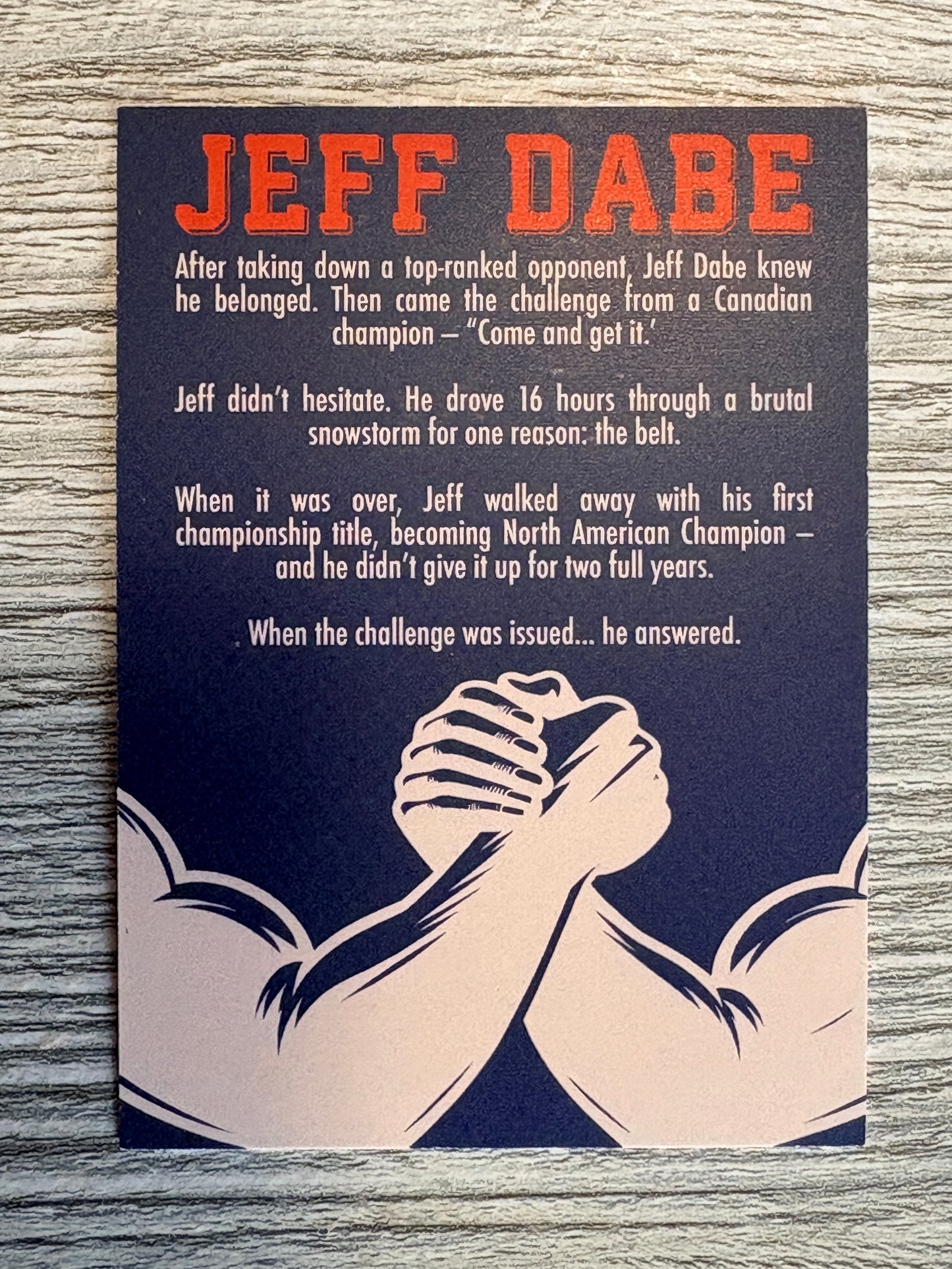 Autographed & Numbered Jeff Dabe Trading Card (Set 2 of 5)