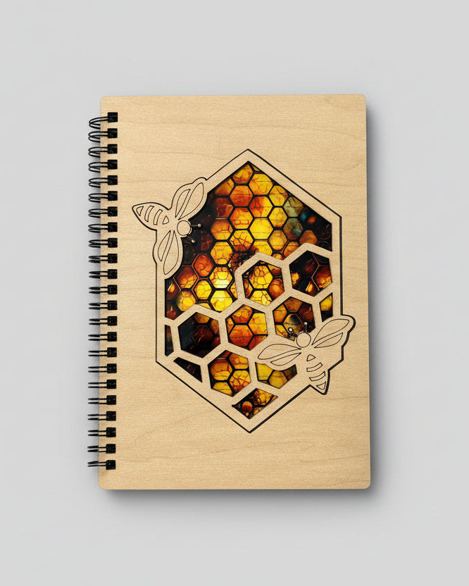 Engraved wood cover journal