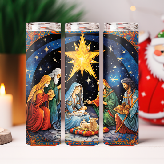 Away in a Manger ~ Christmas tumbler