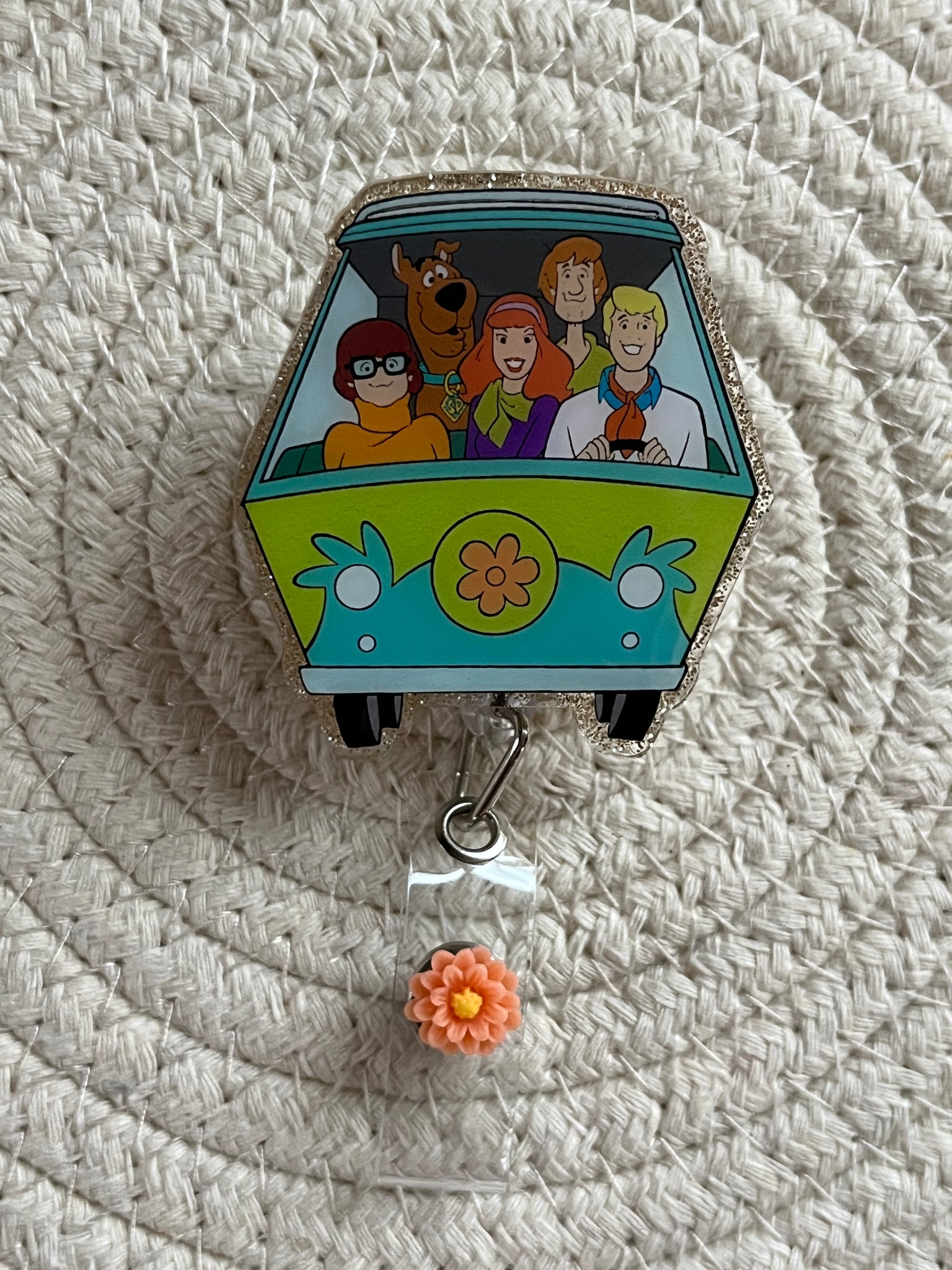 Mystery Machine Badge Reel Side View of Mystery Machine