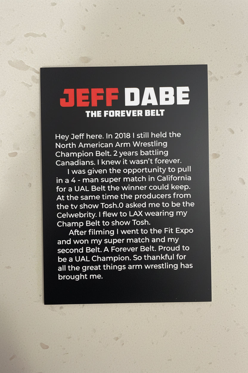 Jeff Dabe Trading Card - Forever Belt (Set 4 of 5)