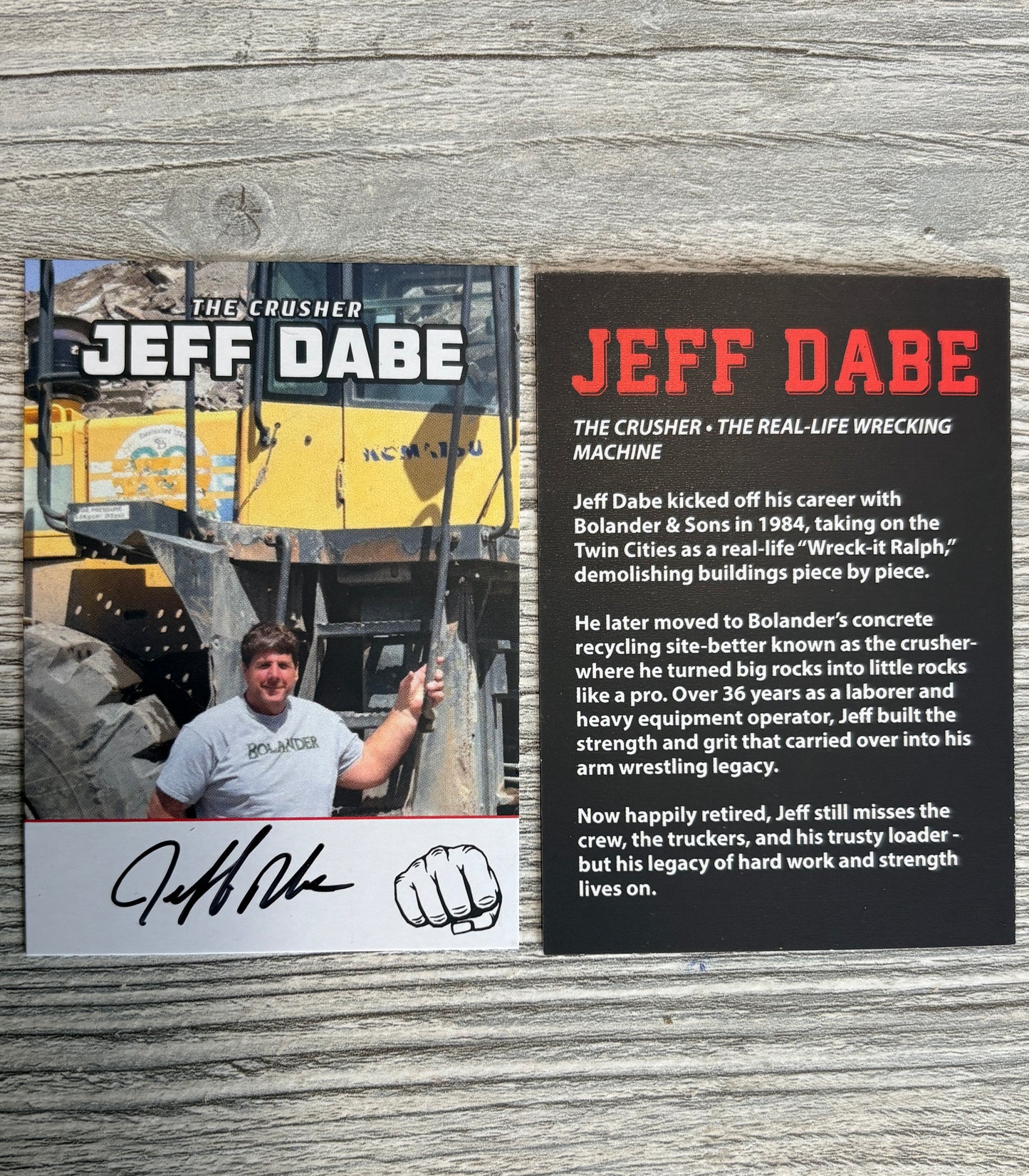 Jeff Dabe Trading Card ~ The Crusher (Set 3 of 5)