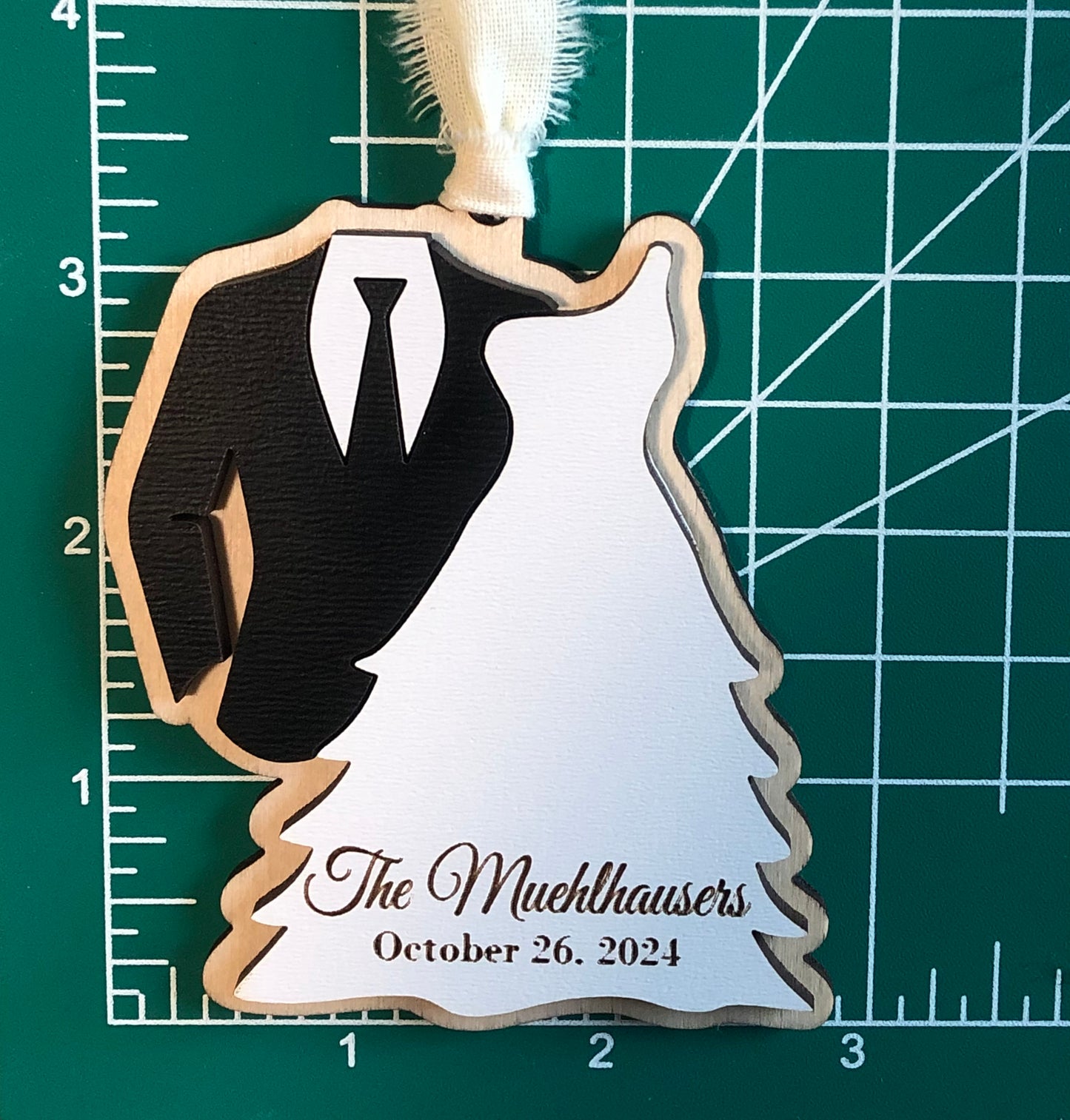 Personalized Bride & Groom Christmas Ornament