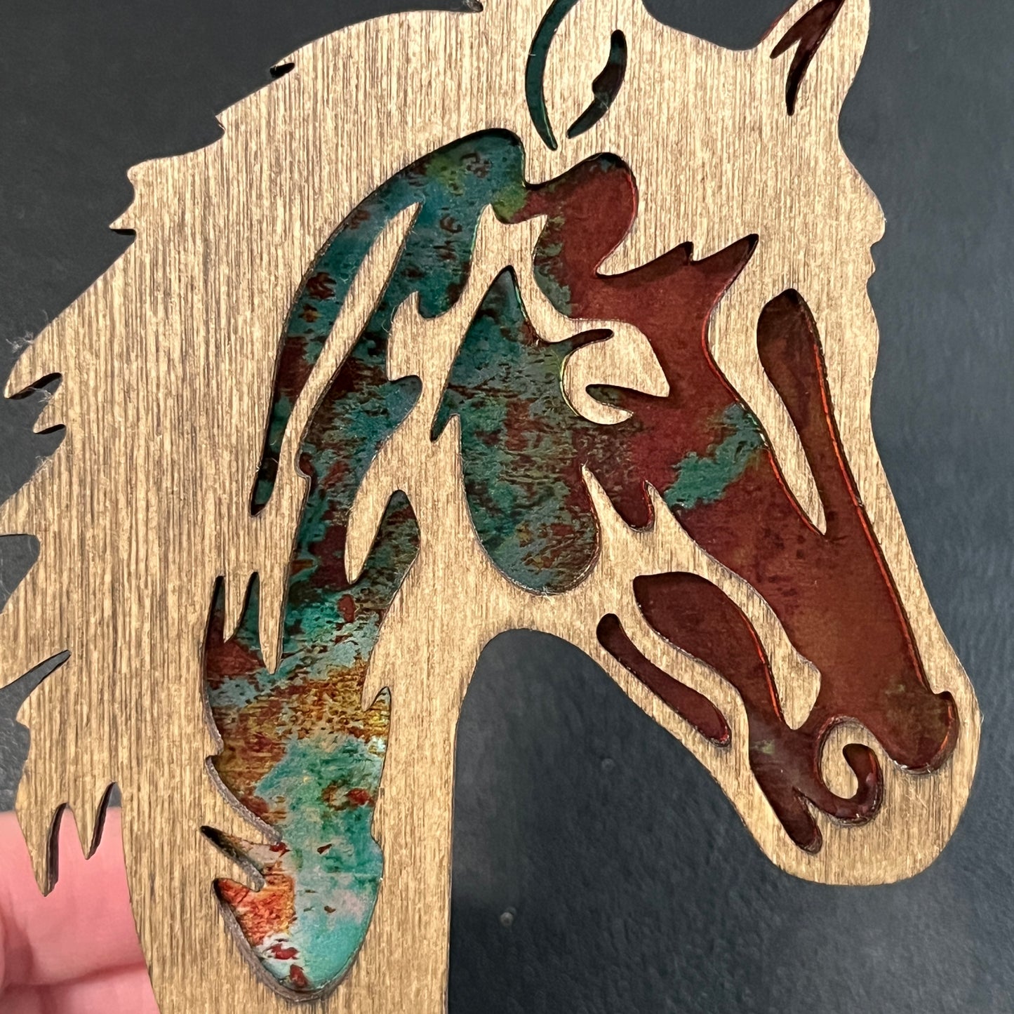 Horse - turquoise and copper