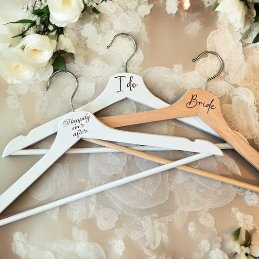 Engraved wooden hangers