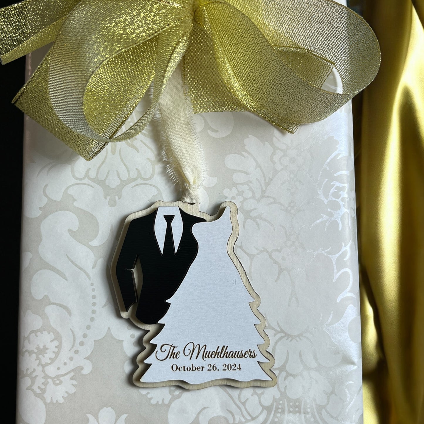 Personalized Bride & Groom Christmas Ornament