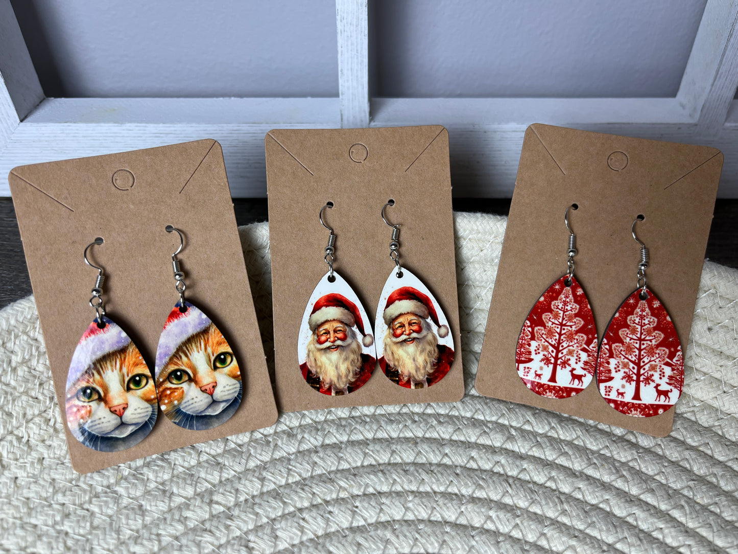 Christmas/Winter teardrop earrings