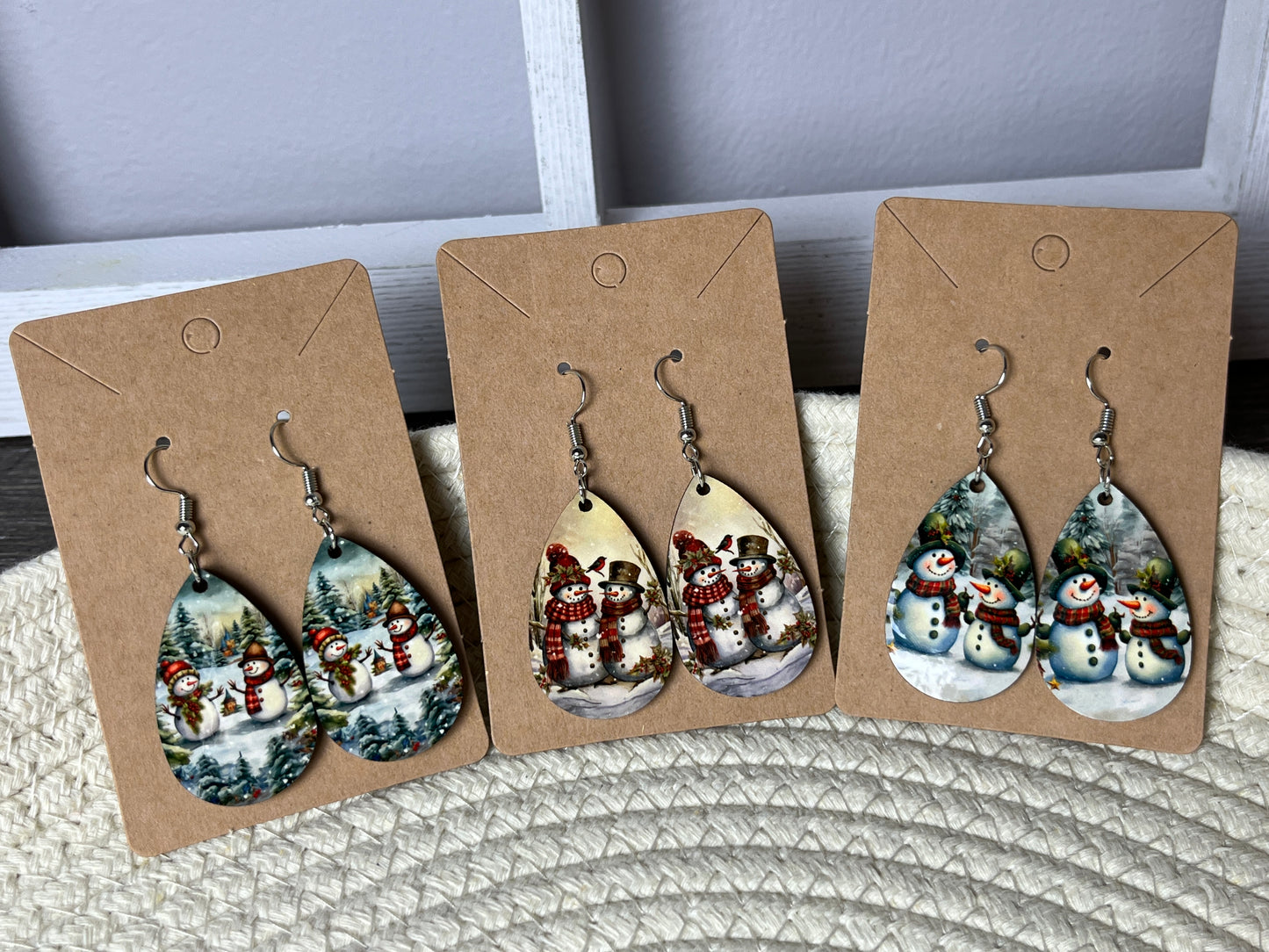 Christmas/Winter teardrop earrings