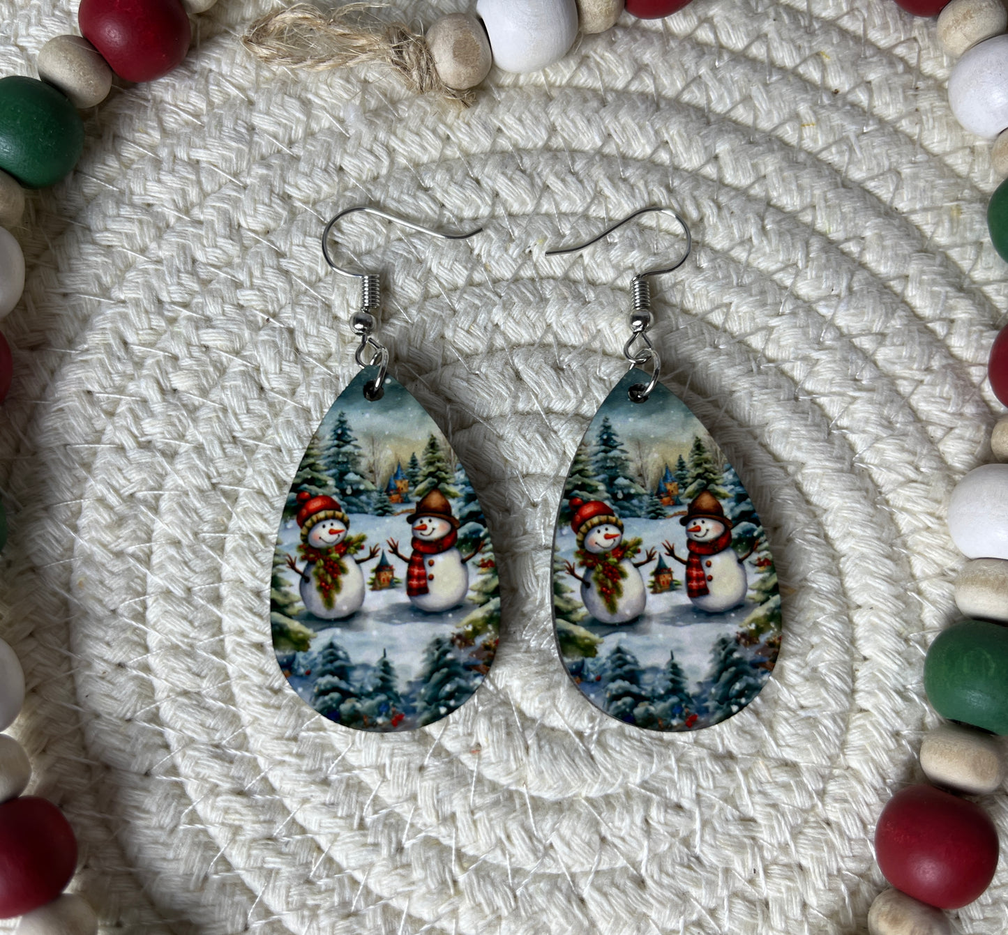 Christmas/Winter teardrop earrings