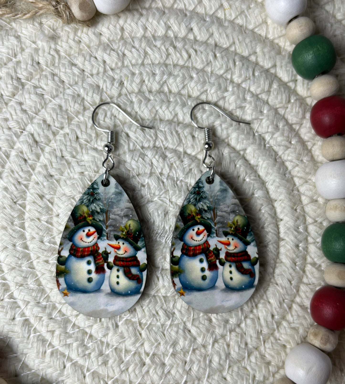 Christmas/Winter teardrop earrings