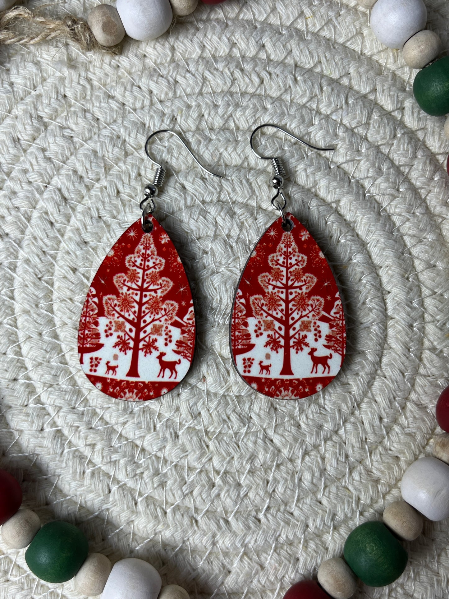 Christmas/Winter teardrop earrings