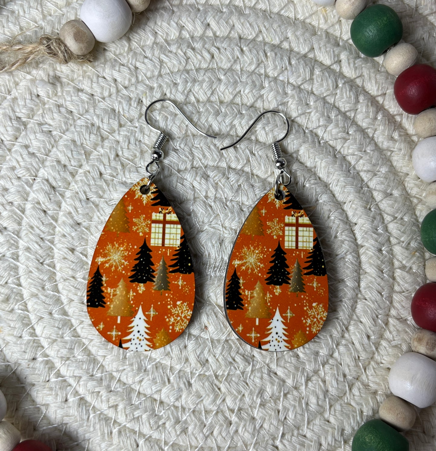 Christmas/Winter teardrop earrings