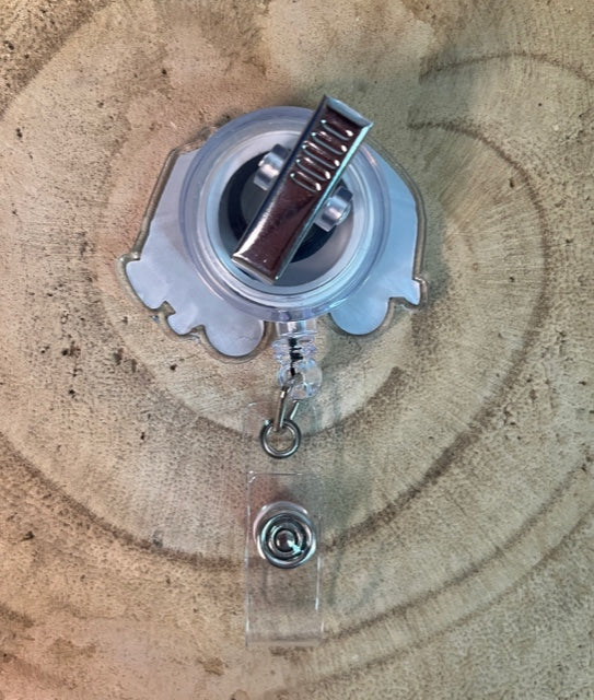 Meddling Kids badge reel and Libbey glass set